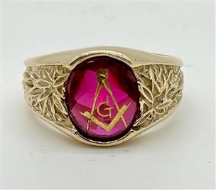 Masonic ring deals red stone